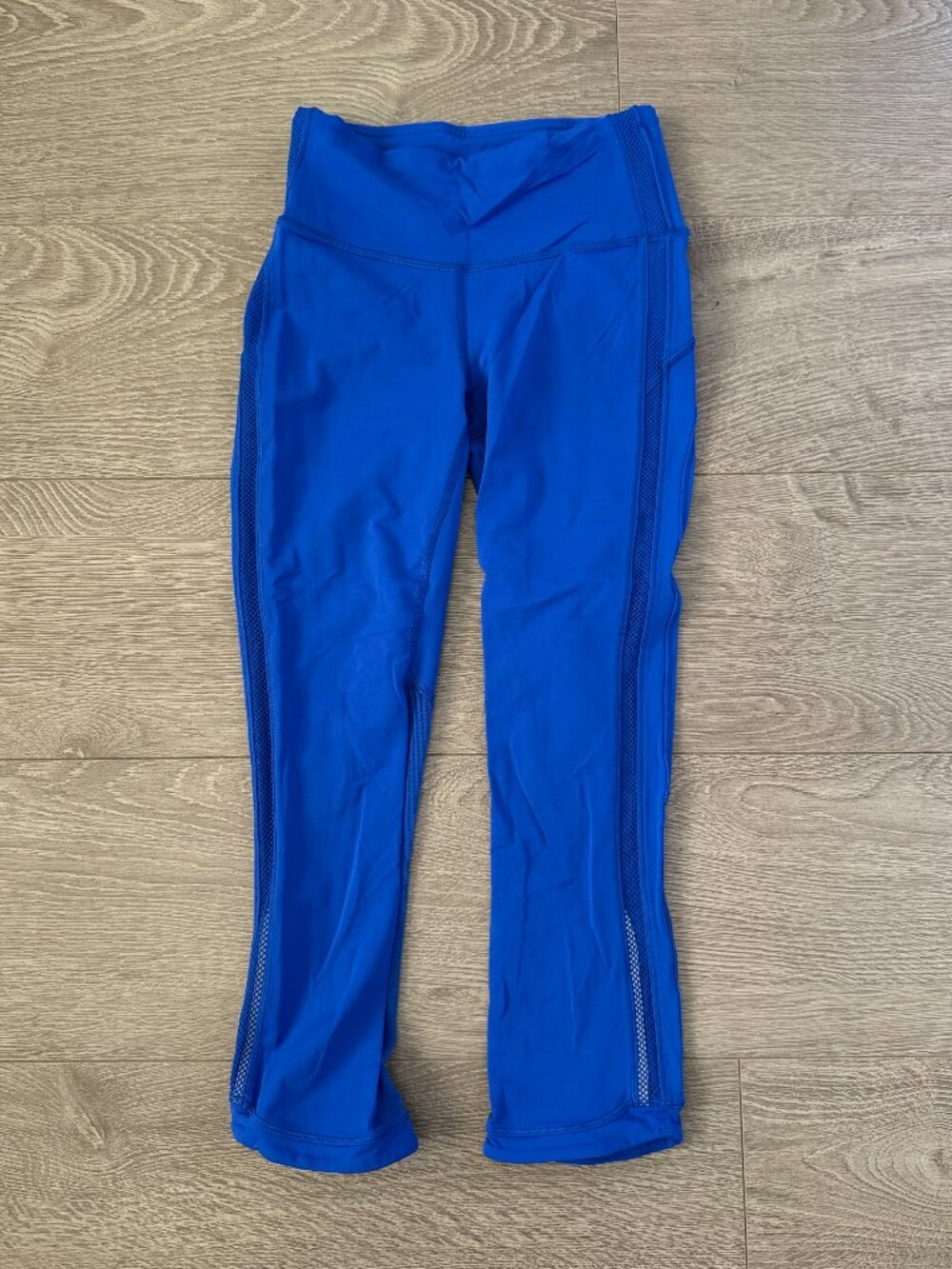 Lululemon Blue Mesh Panel Running Leggings Womens Size 2